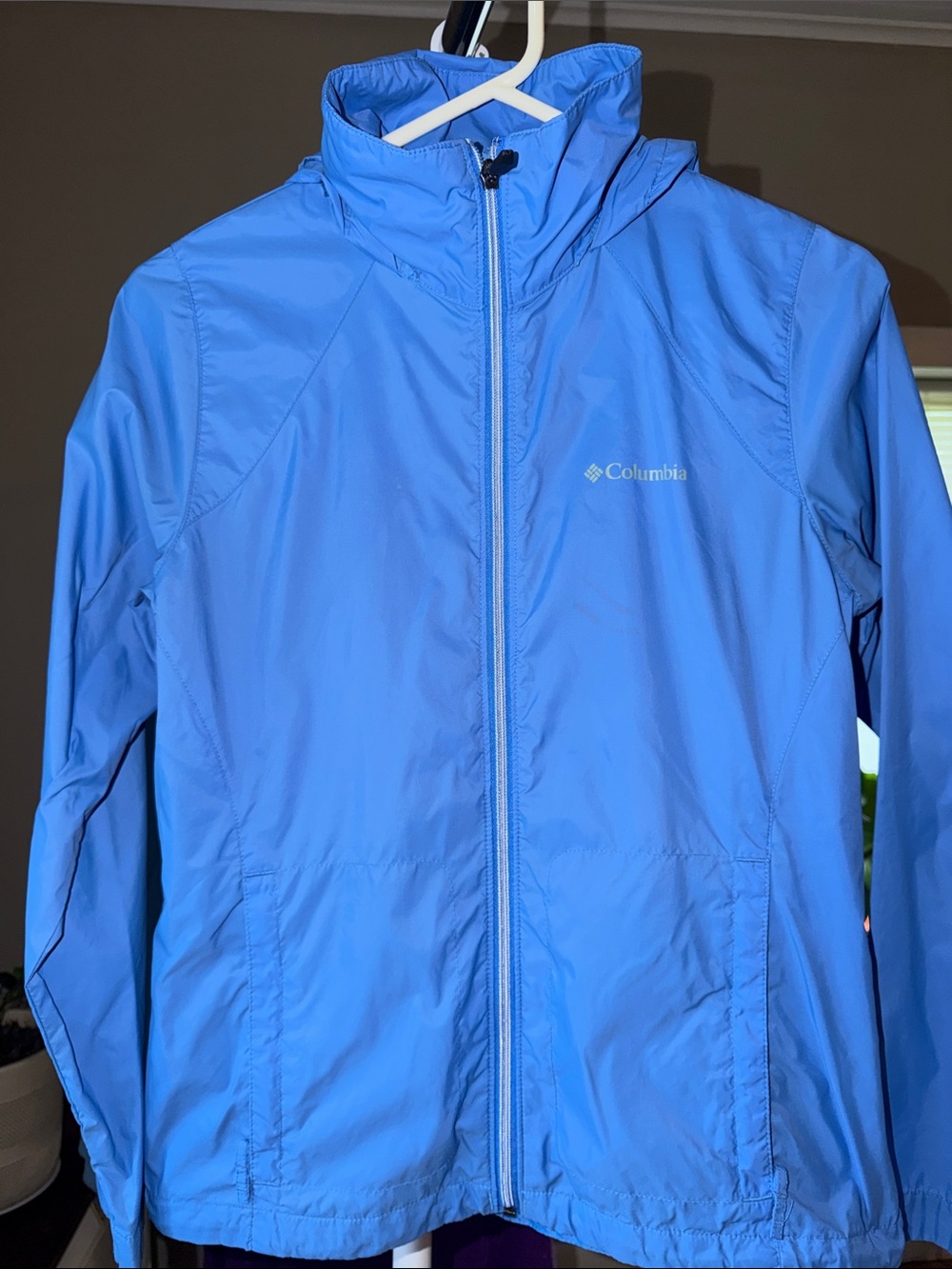 Columbia Kids Blue Hooded Rain Jacket